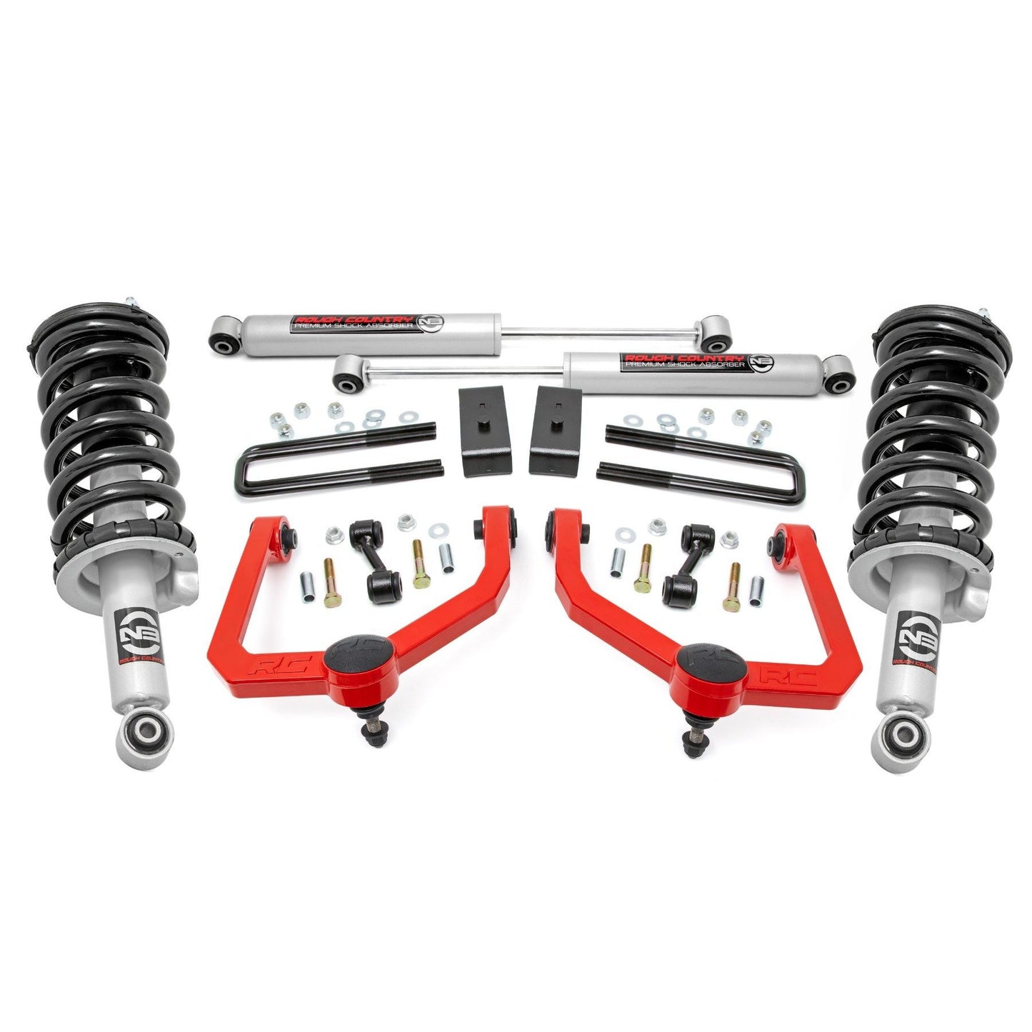 ROUGH COUNTRY | 3 Inch Lift Kit  N3 Struts & Shocks  Nissan Titan 2WD/4WD (2004-2024) | 83432RED