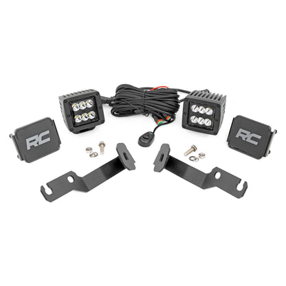 ROUGH COUNTRY LED Light Kit | Ditch Mount | 2" Black Pair | Spot | Toyota Tacoma (05-15) | 71087