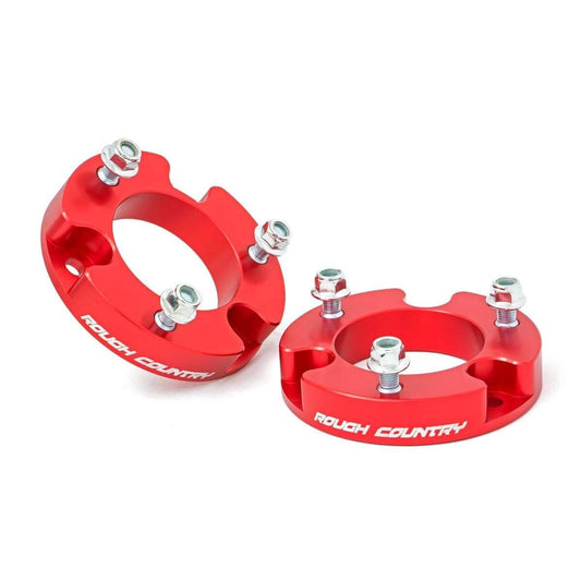 ROUGH COUNTRY 2 Inch Leveling Kit | Aluminum | Red | Toyota Tacoma 2WD/4WD (2005-2023) | 744RED