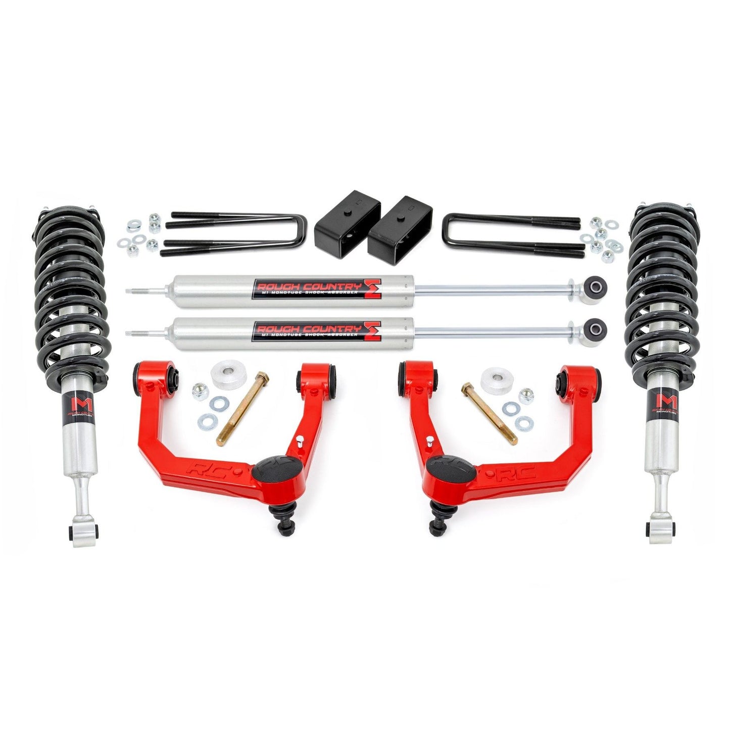ROUGH COUNTRY 3.5 Inch Lift Kit | Red UCA | M1 Struts | Toyota Tacoma 2WD/4WD (2005-2023) | 74240RED