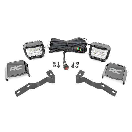 ROUGH COUNTRY LED Light Kit | Ditch Mount |  3" OSRAM | Wide | Toyota Tacoma 2WD/4WD (16-23) | 71084