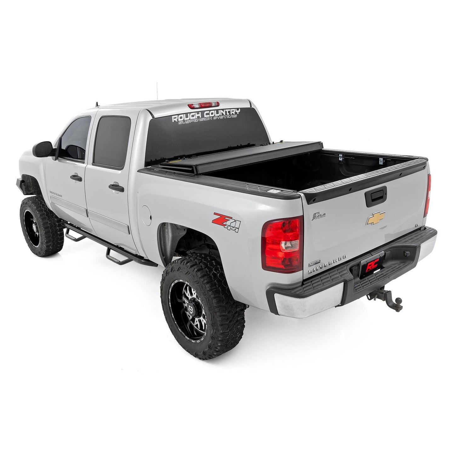 ROUGH COUNTRY Hard Tri-Fold Flip Up Bed Cover | 5'9" Bed | Chevy/GMC 1500 (07-13) | 49113551