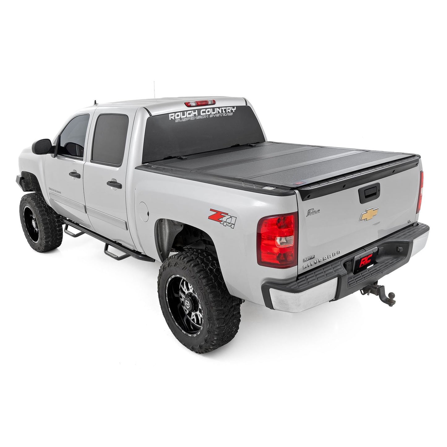 ROUGH COUNTRY Hard Tri-Fold Flip Up Bed Cover | 5'9" Bed | Chevy/GMC 1500 (07-13) | 49113551