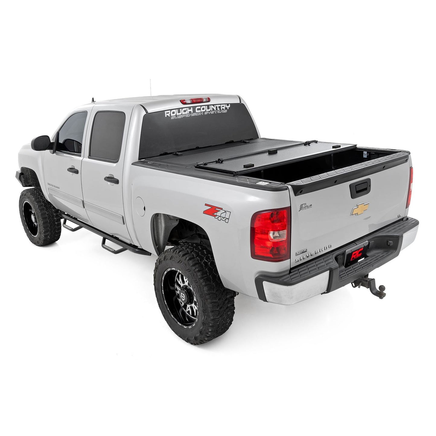 ROUGH COUNTRY Hard Tri-Fold Flip Up Bed Cover | 5'9" Bed | Chevy/GMC 1500 (07-13) | 49113551