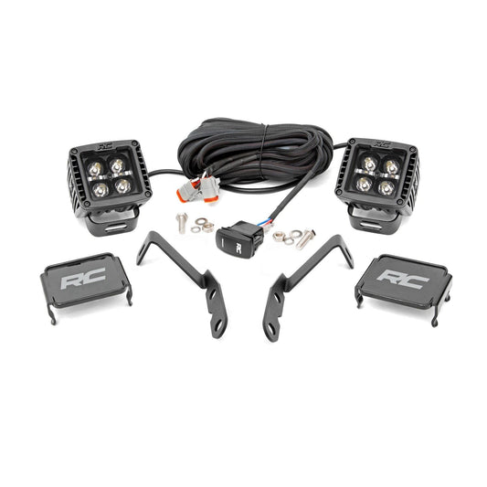 ROUGH COUNTRY LED Light | Ditch Mount | 2" Black Pair | Amber DRL | Chevy 1500 (2007-2013) | 71061
