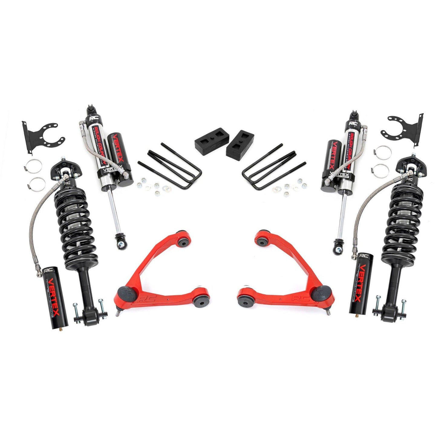 ROUGH COUNTRY 3.5" Lift Kit | Forged UCA | Cast Steel | Vertex | Chevy/GMC 1500 (07-13) | 19850RED