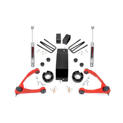 ROUGH COUNTRY 3.5 Inch Lift Kit | Alum/Cast Steel | Chevy/GMC 1500 (07-16) | 19431ARED