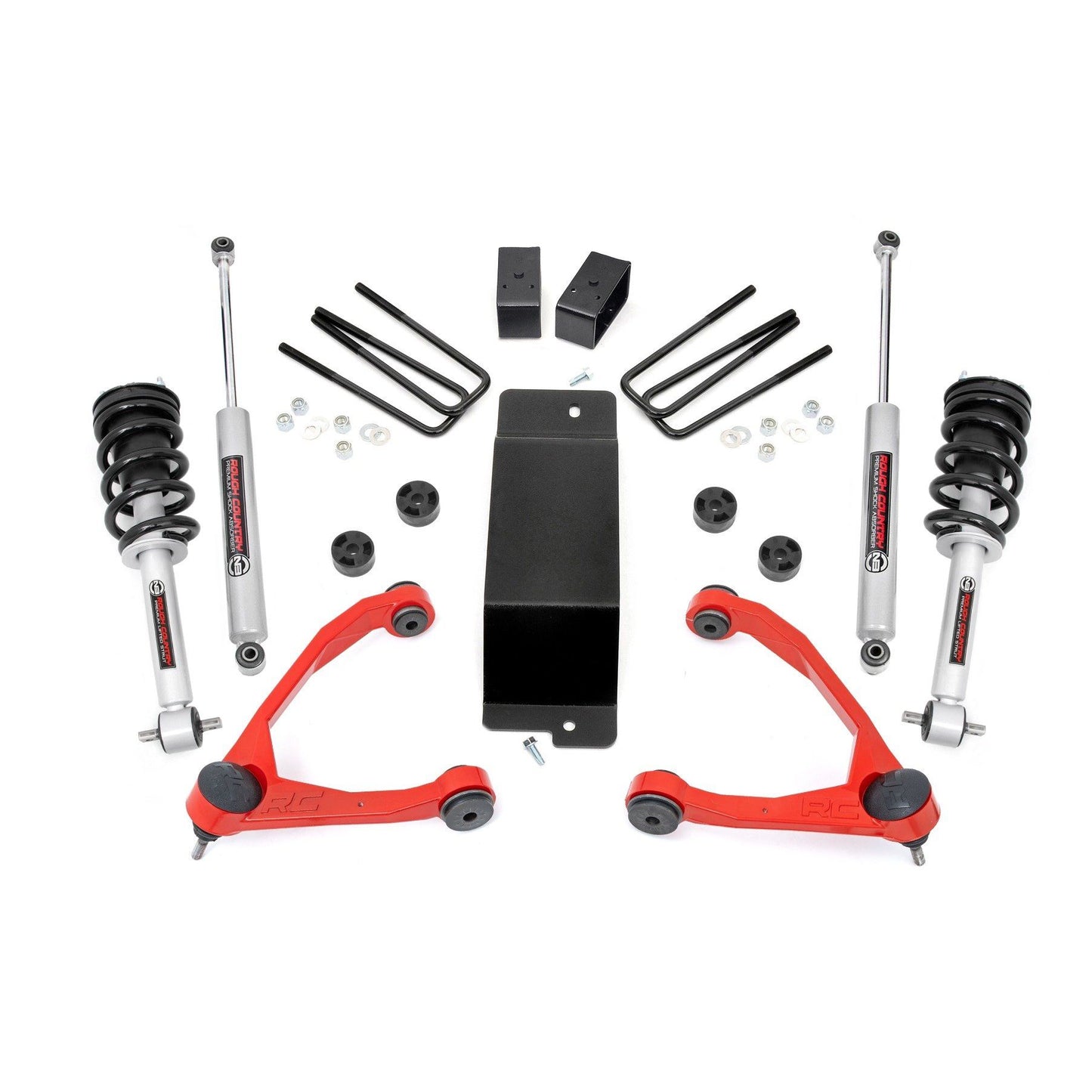 ROUGH COUNTRY 3.5 Inch Lift Kit | Forged UCA | N3 Strut | Chevy/GMC 1500 (14-16) | 19432RED