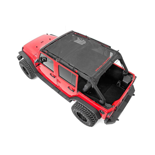 ROUGH COUNTRY | Mesh Bikini Top Plus  Black  Jeep Wrangler Unlimited 2WD/4WD (2007-2018) | 85110