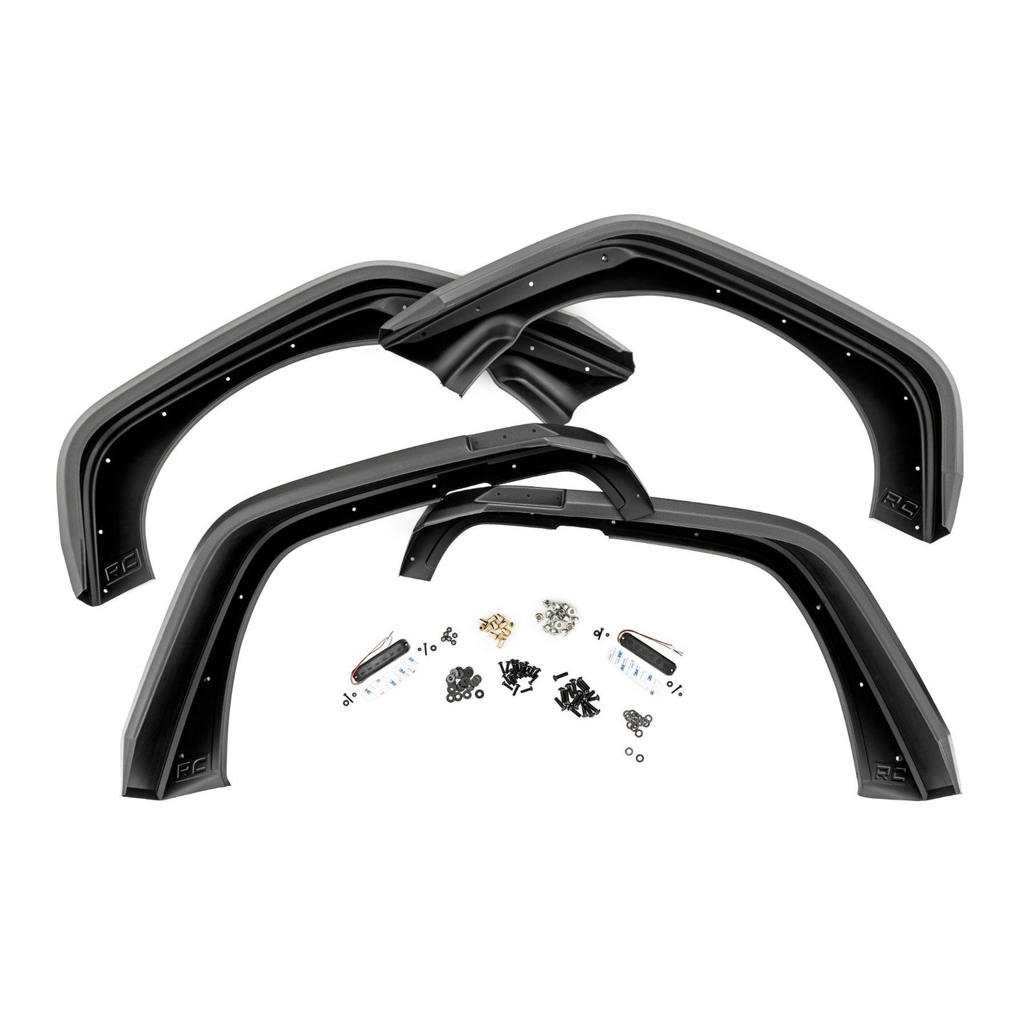 ROUGH COUNTRY High Clearance LED Flat Fender Flare Kit | UV Treated | Jeep Wrangler JK (07-18) | 99037