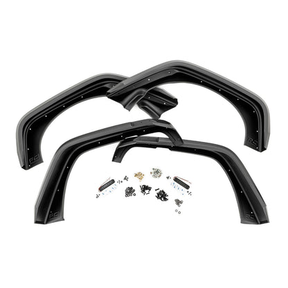 ROUGH COUNTRY High Clearance LED Flat Fender Flare Kit | UV Treated | Jeep Wrangler JK (07-18) | 99037