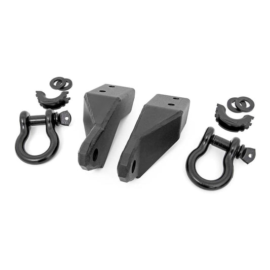 ROUGH COUNTRY Tow Hook Brackets | D-Ring | Bull Bar Sup | Toyota Tundra 2WD/4WD (2007-2021) | RS154