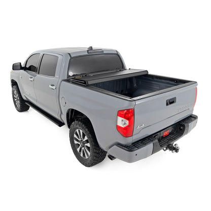 ROUGH COUNTRY Hard Tri-Fold Flip Up Bed Cover | 5'7" Bed | Toyota Tundra 2WD/4WD (07-21) | 49414551
