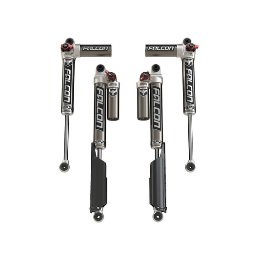 FALCON SHOCKS | 18-Up Jeep Wrangler JL 2 Door SP2 3.3 Fast Adjust Piggyback Shock Kit 0-1.5 Inch Lift Falcon Shocks | 10-02-33-400-000