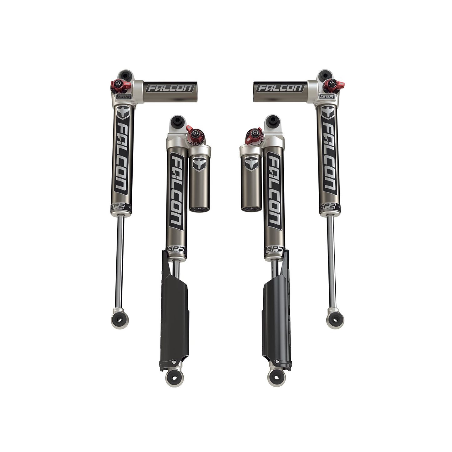 FALCON SHOCKS | 18-Up Jeep Wrangler JL 2 Door SP2 3.3 Fast Adjust Piggyback Shock Kit 2-4.5 Inch Lift Falcon Shocks | 10-02-33-400-200