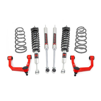 ROUGH COUNTRY 3 Inch Lift Kit | Upper Control Arms | RR Coils | M1 Struts | Toyota 4Runner (10-24) | 76642RED
