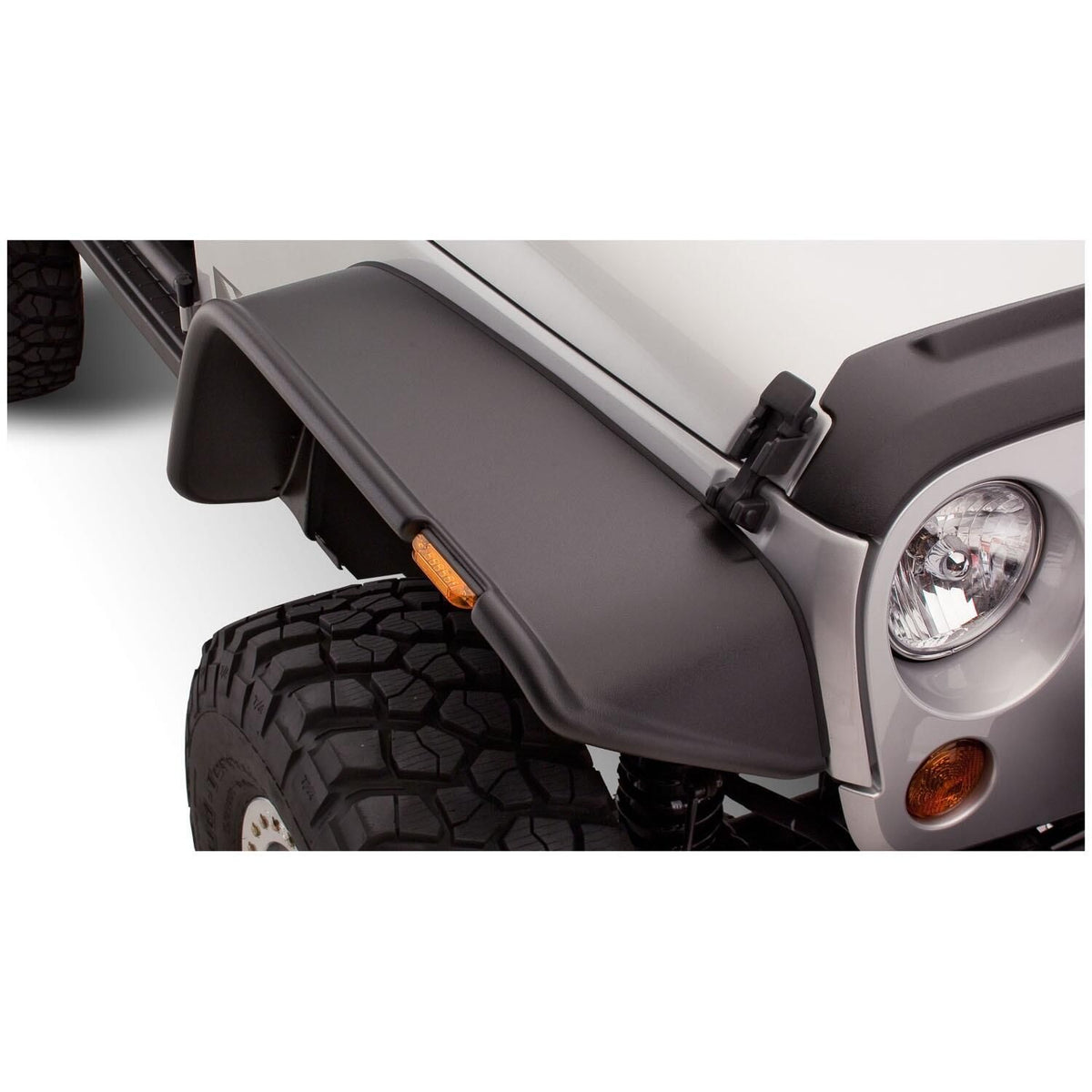 BUSHWACKER | Flat-Style Front Fender Flares | 2007-18 Jeep Wrangler JK 4-Door  2007-18 Jeep Wrangler JK 2-Door | 10053-07
