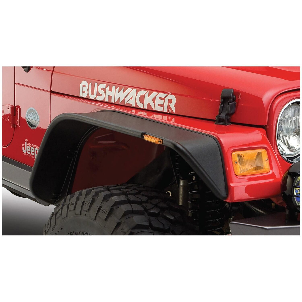 BUSHWACKER | Flat-Style Front Fender Flares | 1997-2006 Jeep Wrangler TJ | 10055-07