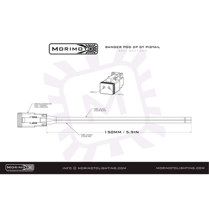 Morimoto 2P DT Pigtail Harness: (1/2/4Banger / 6in / Each)