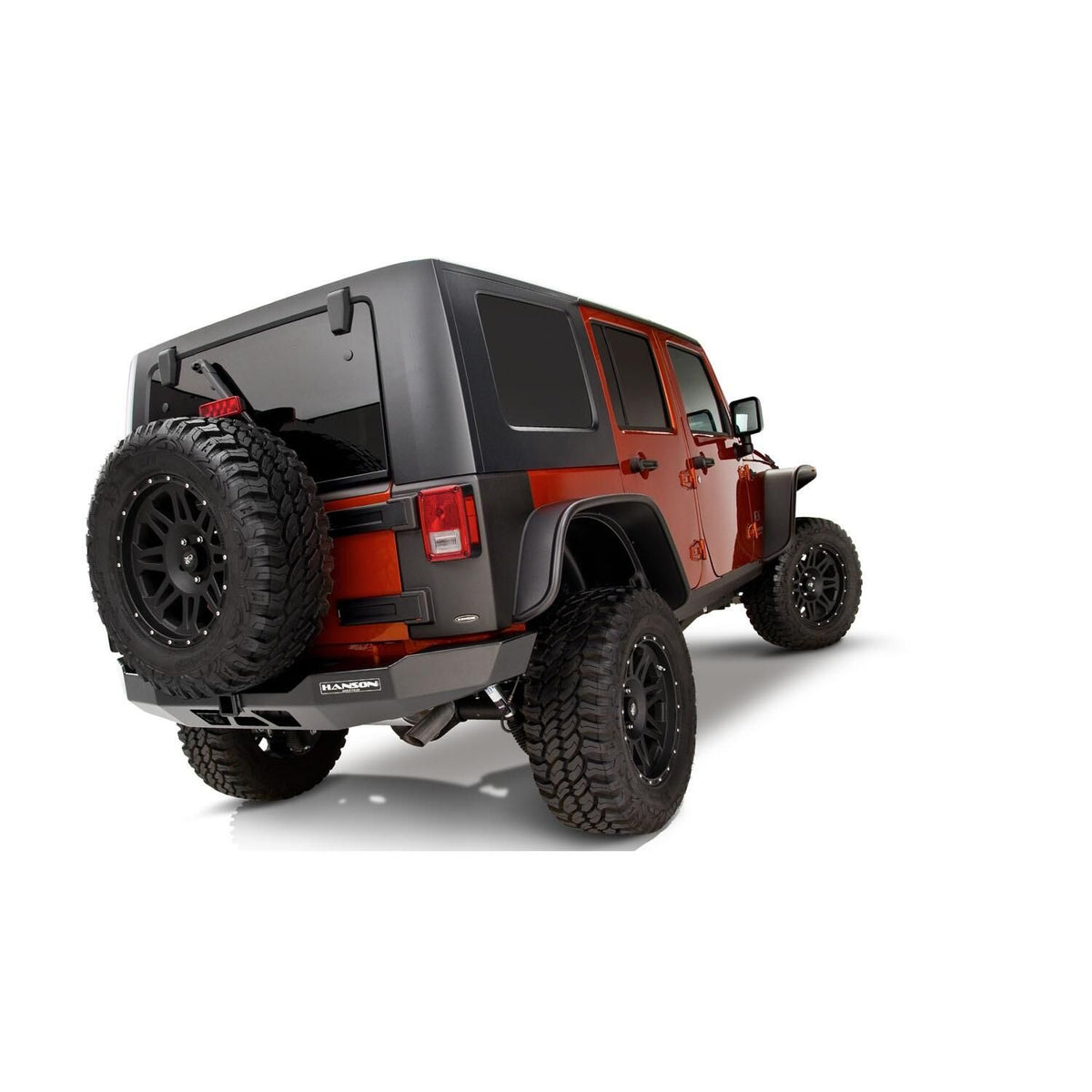 Bushwacker Fender Flares for Black Jeep Flat Style Textured Finish 4-Piece Fender Flare Set For 2007-2018 Jeep Wrangler JK Un