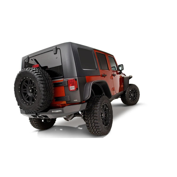 BUSHWACKER | Flat-Style 4-Piece Fender Flare Set | 2007-18 Jeep Wrangler JK 4-Door | 10918-07