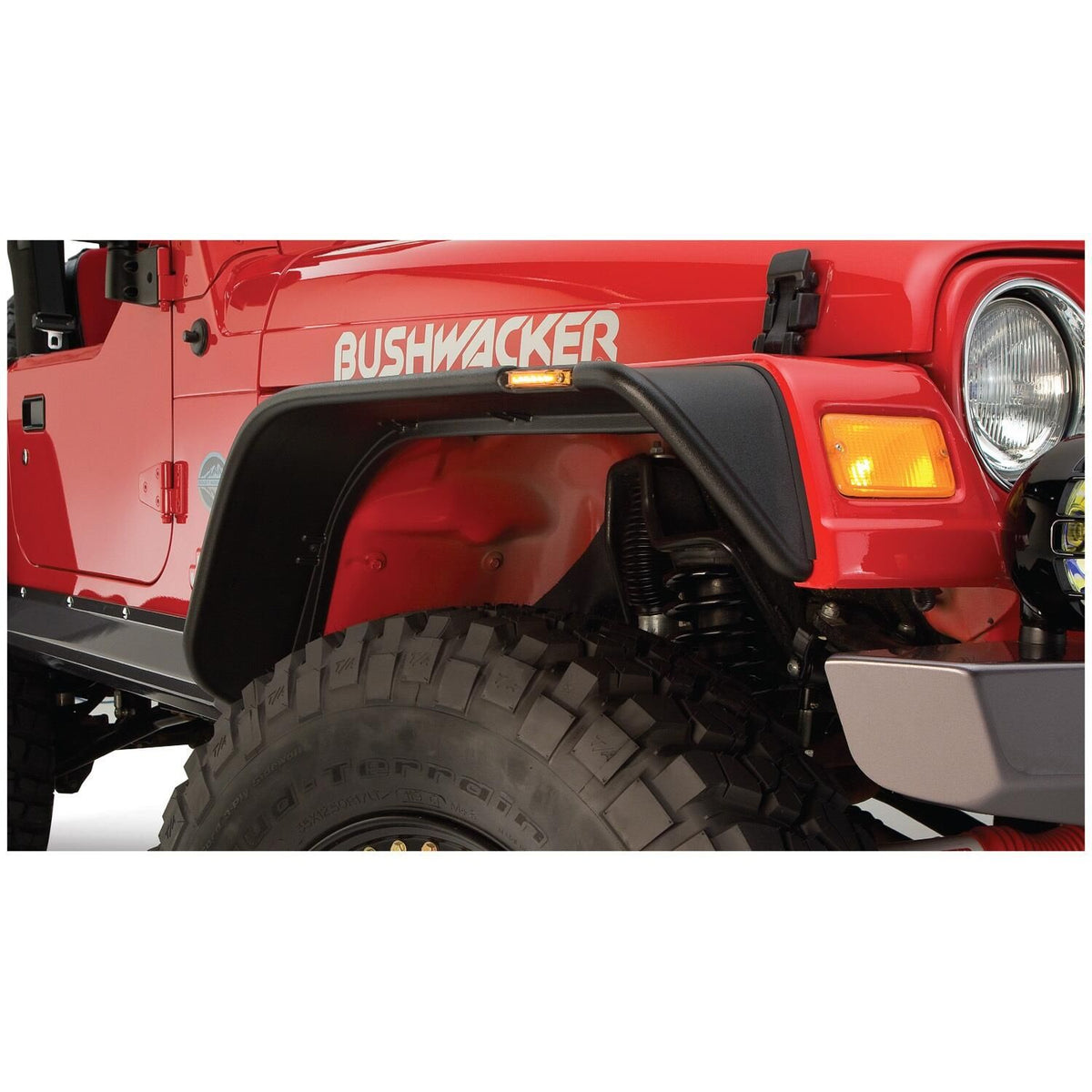 BUSHWACKER | Flat-Style 4-Piece Fender Flare Set | 1997-2006 Jeep Wrangler TJ | 10920-07