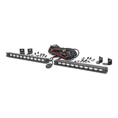 ROUGH COUNTRY 10 Inch Black Series LED Light Bar | Slim Line| Pair | 70410ABL