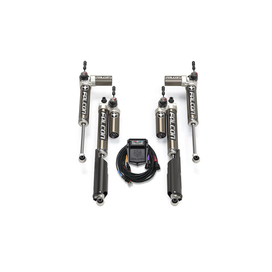 FALCON SHOCKS | 18-Up Jeep Wrangler JL EcoDiesel/4xe/392 SP2 3.5 e-Adjust Piggyback Shock Kit 0-1.5 Inch Lift Falcon Shocks | 11-03-35-400-002