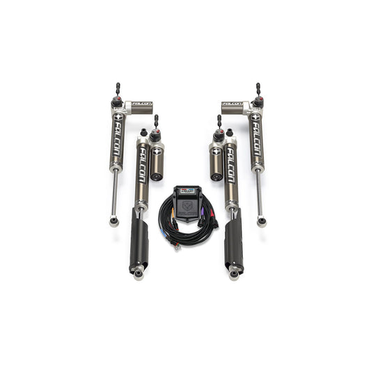 FALCON SHOCKS | 18-Up Jeep Wrangler JL EcoDiesel/4xe/392 SP2 3.5 e-Adjust Piggyback Shock Kit 2-4.5 Inch Lift Falcon Shocks | 11-03-35-400-202