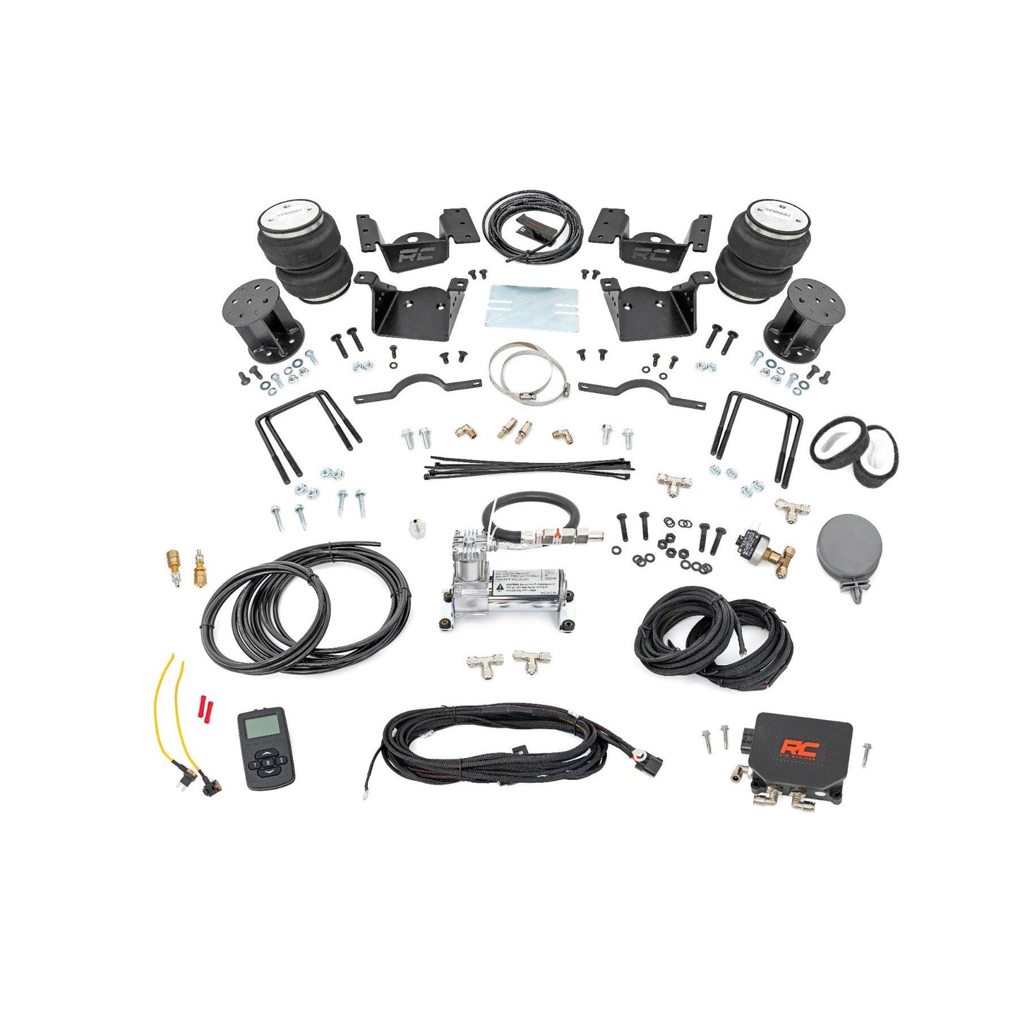 ROUGH COUNTRY Air Spring Kit w/compressor | Wireless Controller | 7.5 Inch Lift Kit | Chevy/GMC 2500HD/3500HD (11-19) | 100074WC