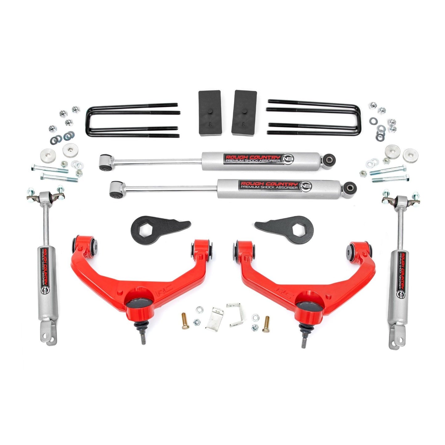 ROUGH COUNTRY 3.5 Inch Lift Kit | w/ Overloads | Chevy/GMC 2500HD/3500HD (11-19) | 97530RED