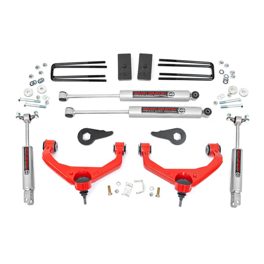 ROUGH COUNTRY 3.5 Inch Lift Kit | w/ Overloads | Chevy/GMC 2500HD/3500HD (11-19) | 97530RED