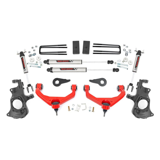 ROUGH COUNTRY 3.5 Inch Knuckle Lift Kit | V2 | w/ Overloads | Chevy/GMC 2500HD/3500HD (11-19) | 97670RED