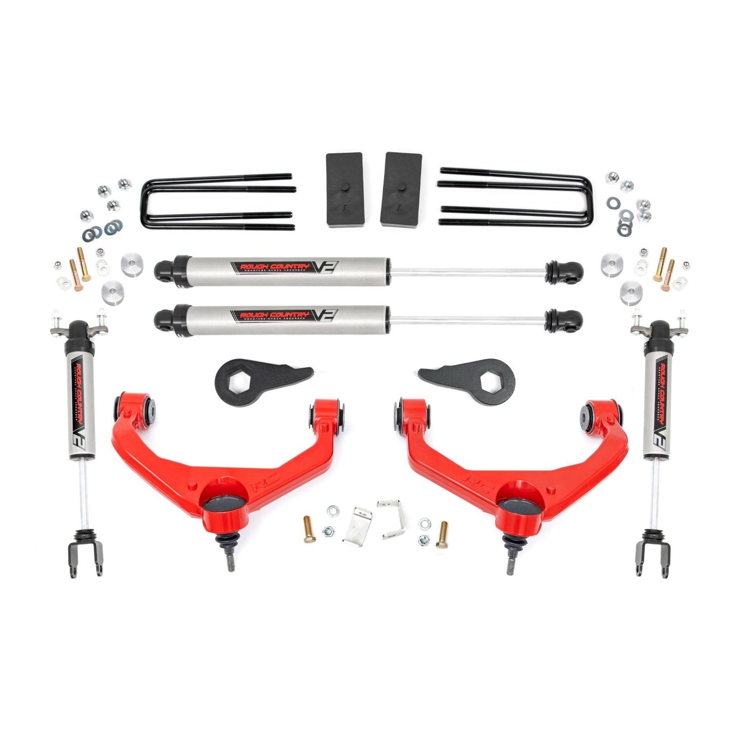 ROUGH COUNTRY 3.5 Inch Lift Kit | V2 | Chevy/GMC 2500HD/3500HD (11-19) | 95970RED