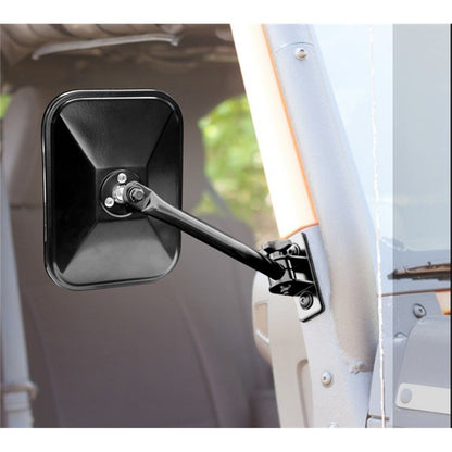 RUGGED RIDGE | 11025.13 | (Single)97-16 Wrangler Tj Jk Quick Release Side Mirror-Black-Rectangular