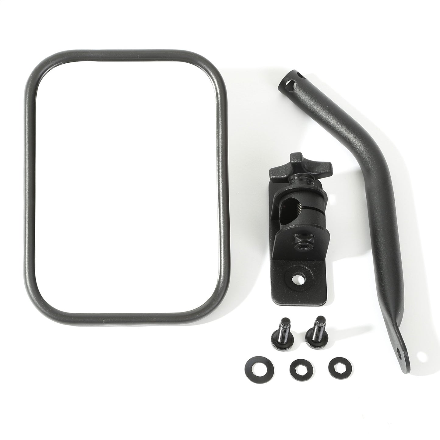 RUGGED RIDGE | 11025.18 | 97-18 Wrangler Quick Release Mirror Kit Textured Black, Rectangular