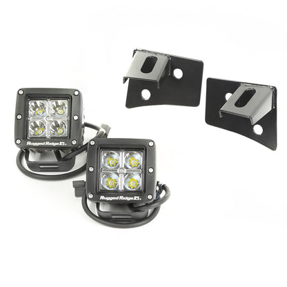 RUGGED RIDGE | 11027.1 | 07-16 Wrangler Windshield Bracket Led Light Kit,Square