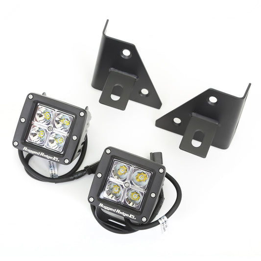 RUGGED RIDGE | 11027.12 | 76-95 Cj & Wrangler Windshield Bracket Led Kit Square