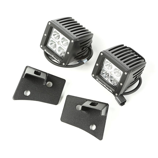 RUGGED RIDGE | 11027.16 | Windshield Brkt Led Kit, Text. Blk, Sq., 07-15 Jk