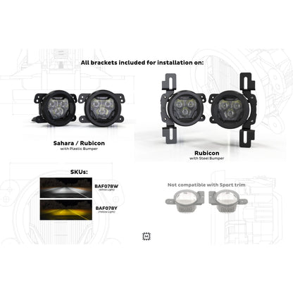 Morimoto 4Banger Fog Light Kit: 18+ JL/JT (NCS / Wide / White / Set) product image 2