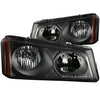 Anzo USA | Crystal Headlight Set Clear Lens Black Housing Pair | Fits Silverado 1500 | 111009