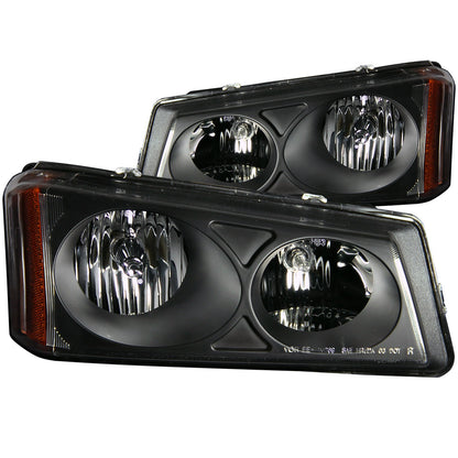 ANZO USA ZUKT_111009 Anzo ZUKT_111009 Crystal Headlight Set Clear Lens Black Housing