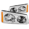 Anzo USA | Crystal Headlight Set Clear Lens Chrome Housing Pair | Fits Silverado 1500 | 111010
