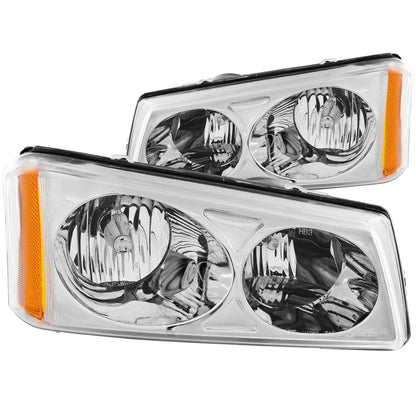 ANZO USA ZUKT_111010 Anzo ZUKT_111010 Crystal Headlight Set Clear Lens Chrome Housing