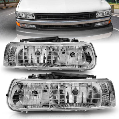 ANZO USA ZUKT_111011 Anzo ZUKT_111011 Crystal Headlight Set Clear Lens Chrome Housing