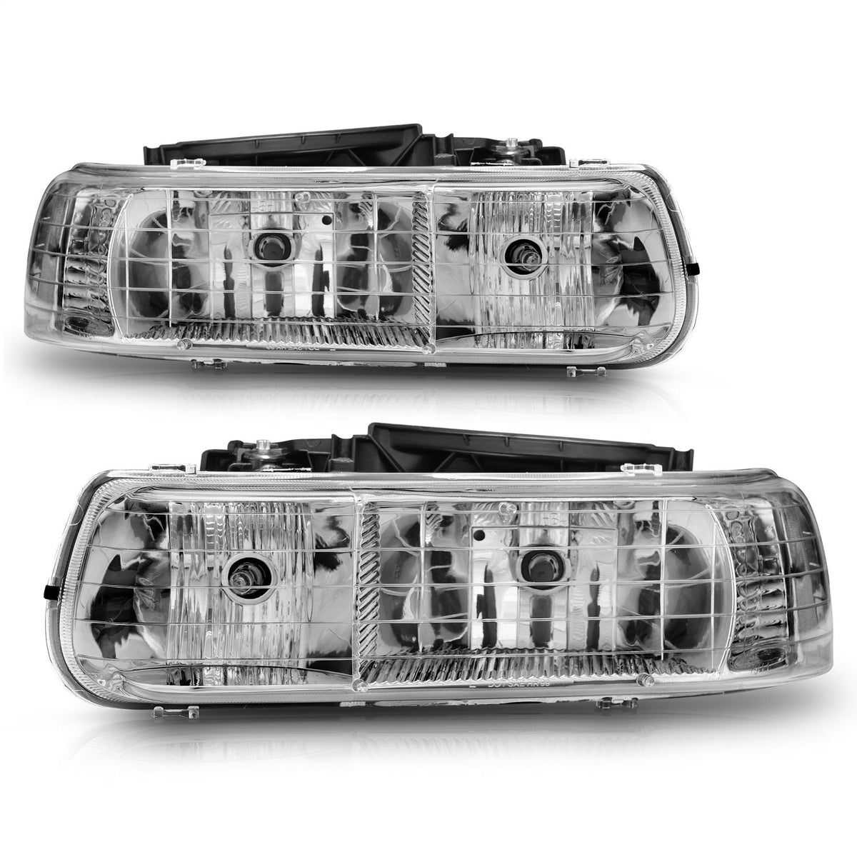 ANZO USA ZUKT_111011 Anzo ZUKT_111011 Crystal Headlight Set Clear Lens Chrome Housing