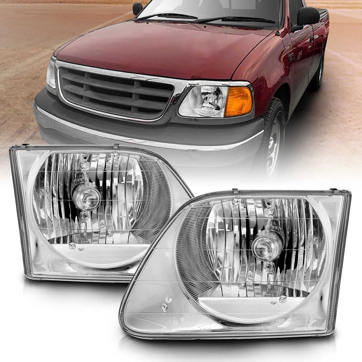 ANZO USA ZUKT_111030 Anzo ZUKT_111030 Crystal Headlight Set Clear Lens Chrome Housing