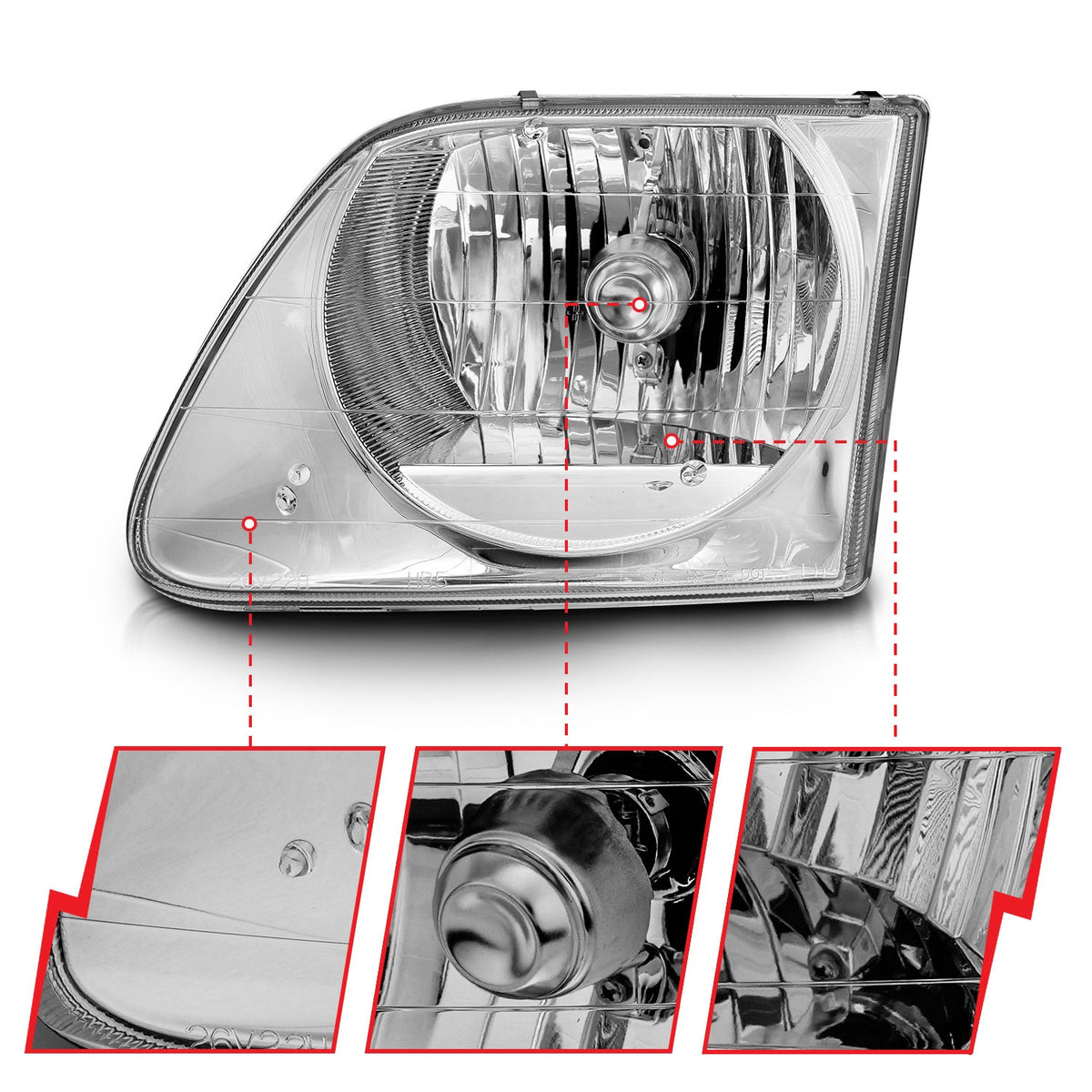 ANZO USA ZUKT_111030 Anzo ZUKT_111030 Crystal Headlight Set Clear Lens Chrome Housing