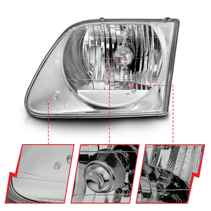 ANZO USA ZUKT_111030 Anzo ZUKT_111030 Crystal Headlight Set Clear Lens Chrome Housing