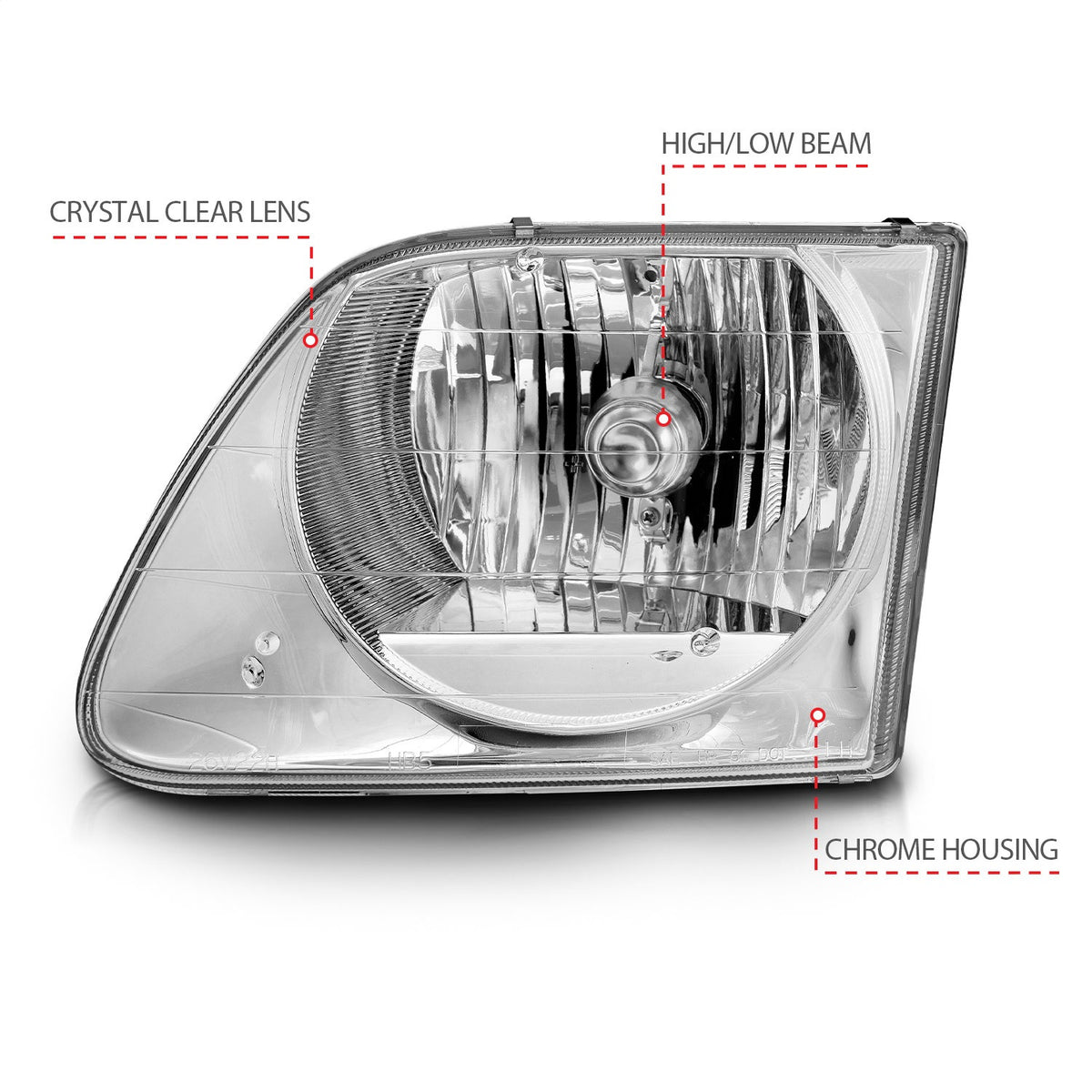 ANZO USA ZUKT_111030 Anzo ZUKT_111030 Crystal Headlight Set Clear Lens Chrome Housing